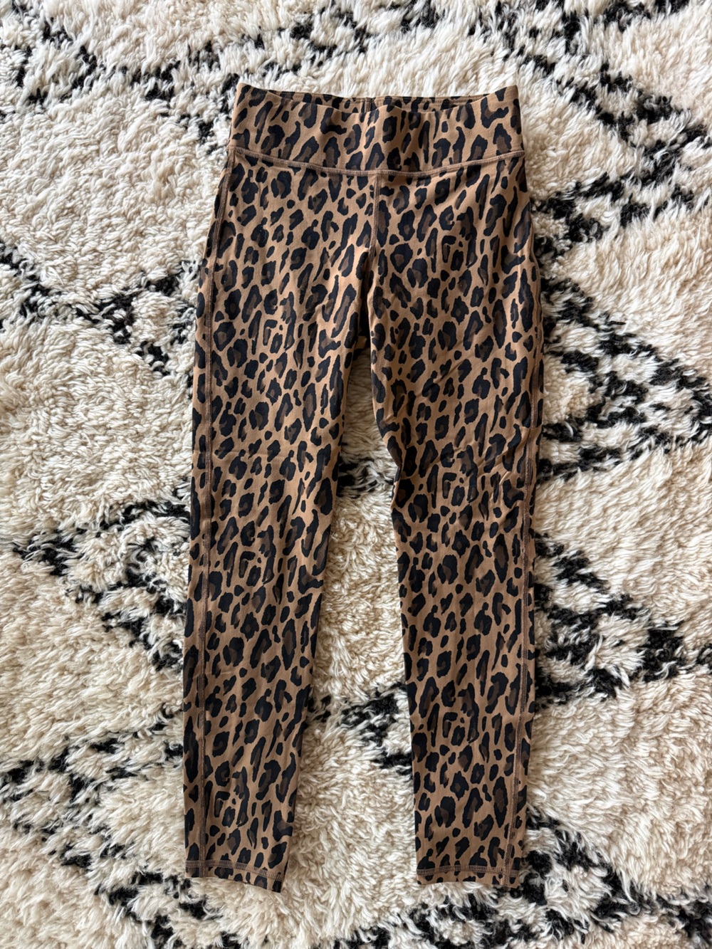 MICHI Leopard Print Leggings - Brown/Black. Size M